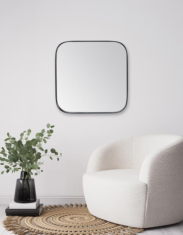 Photo n°3 du produit Miroir carré aux bords fins 60x60cm-GP419NC60-0