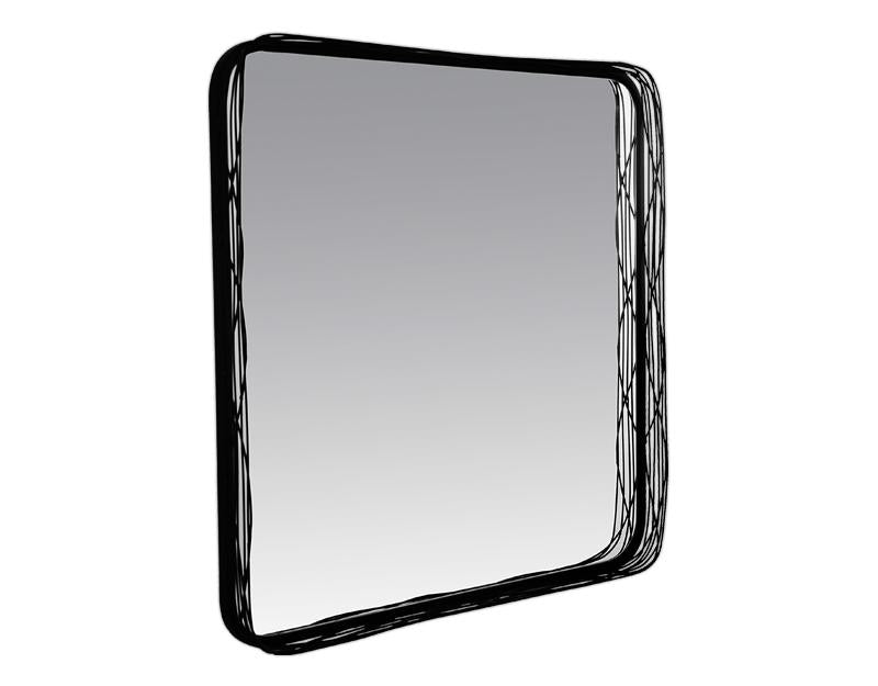 Photo n°1 du produit Miroir carré contours filaires métal noir 80x80cm-GP265C80-0