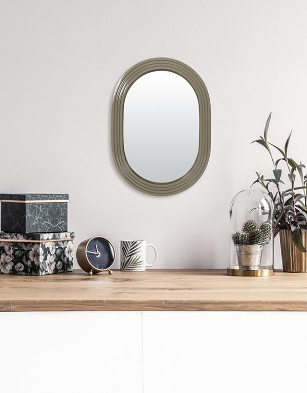 Photo n°2 du produit Miroir color oblong kaki 15,8x22cm-GP267T22-0