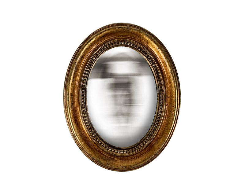 Photo n°1 du produit Miroir convexe ovale doré 24x19cm-GO120OT24-0