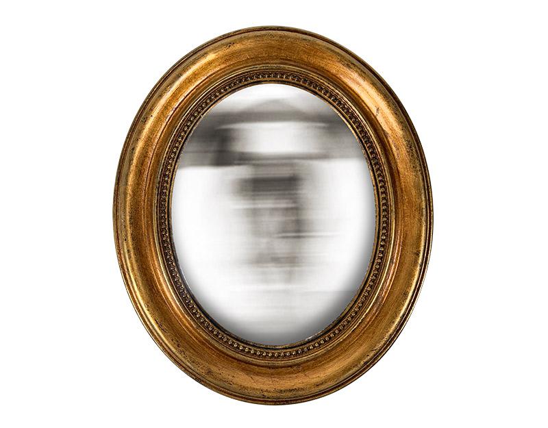 Photo n°1 du produit Miroir convexe ovale doré 34,8x29,5cm-GO120OT34-0