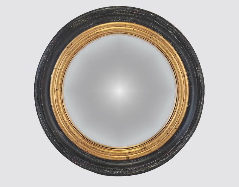 Photo n°1 du produit Miroir convexe rond noir et doré 50cm int et 64cm ext-GR170C50-0