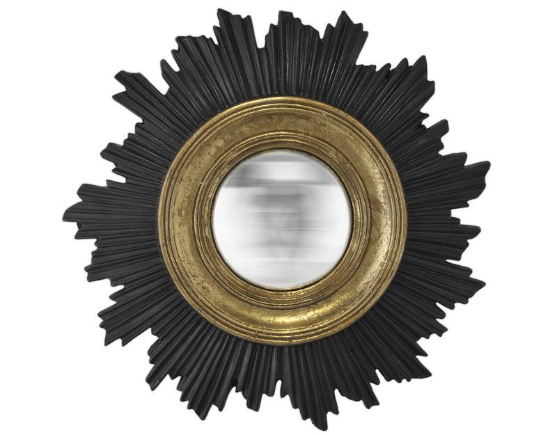 Photo n°1 du produit Miroir convexe soleil noir et doré 45 cm-GO102NR45-0