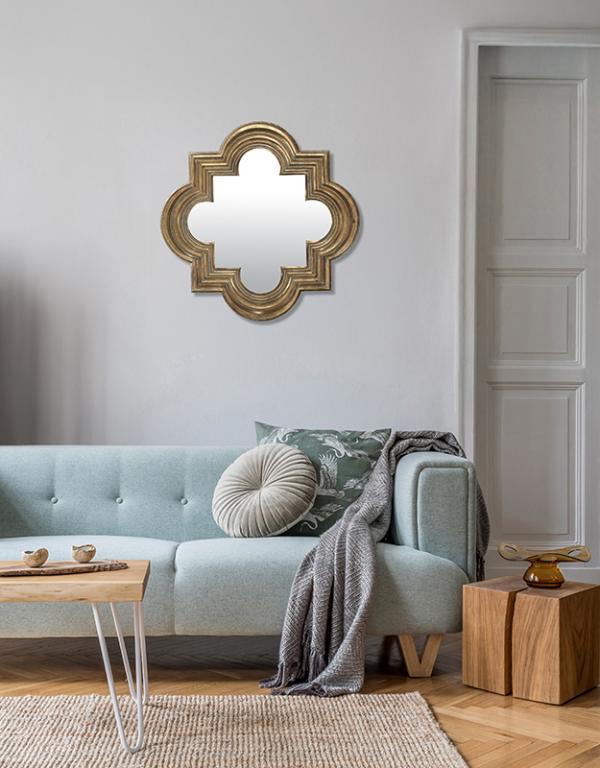 Photo n°2 du produit Miroir design métal doré 69,5cm-GP247T69-0