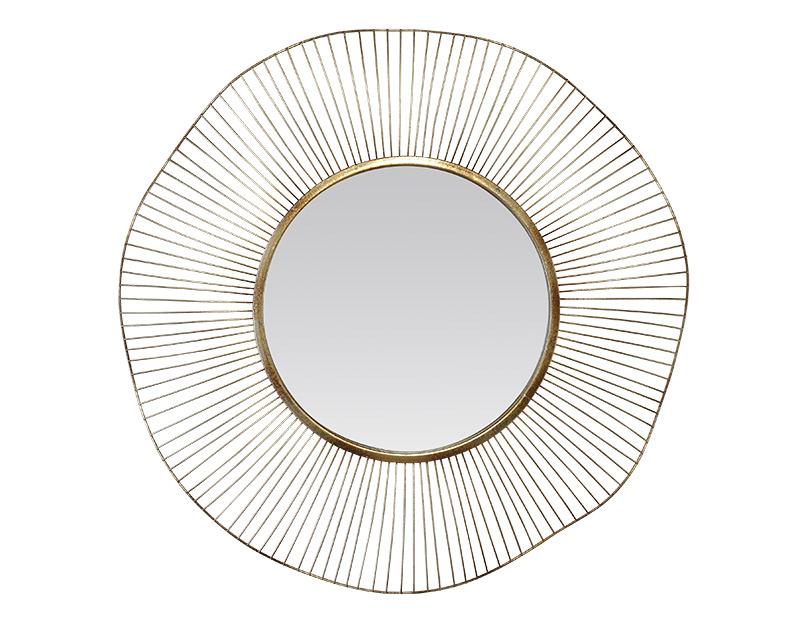 Photo n°1 du produit Miroir design rond en métal doré 75cm-GR148OC00-0