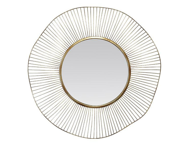 Photo n°1 du produit Miroir design rond en métal doré 75cm-GR148OC00-0