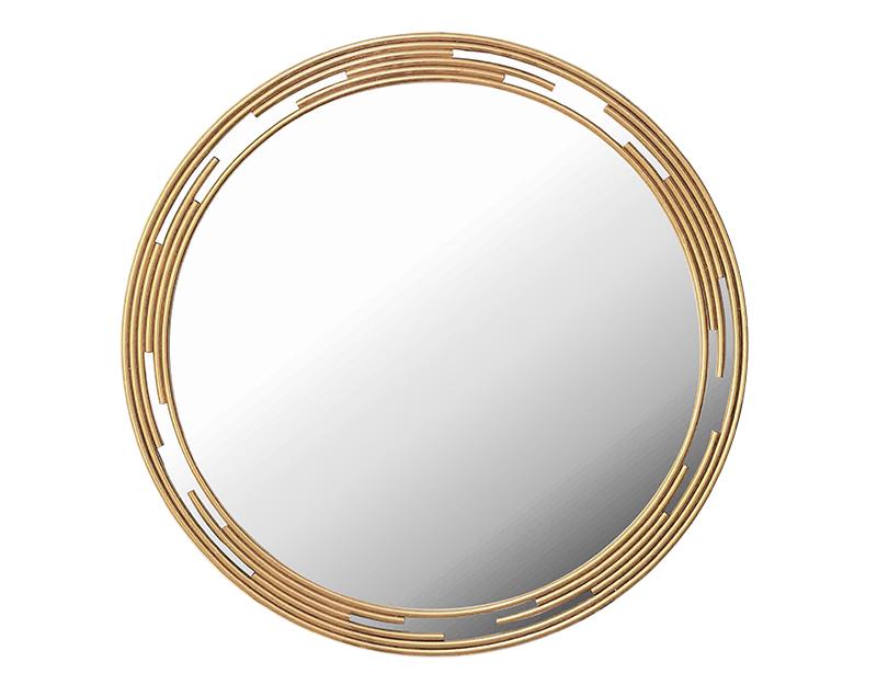 Photo n°1 du produit Miroir design rond en métal doré 80cm-GR980C80-0