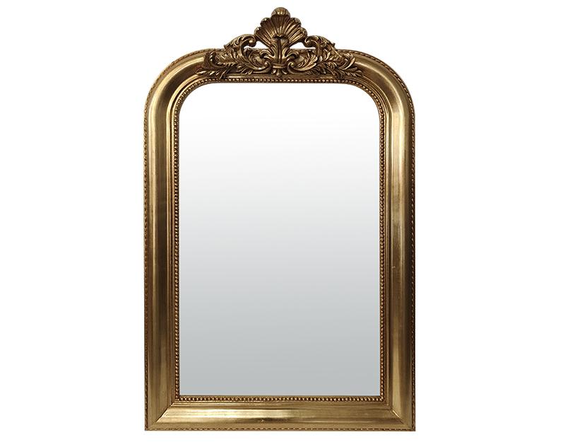 Photo n°1 du produit Miroir doré avec fronton 66x110cm-GP983FT110-0