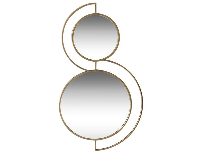 Photo n°1 du produit Miroir double ronds en métal doré 81,5x46,5x2cm-GR135T81-0
