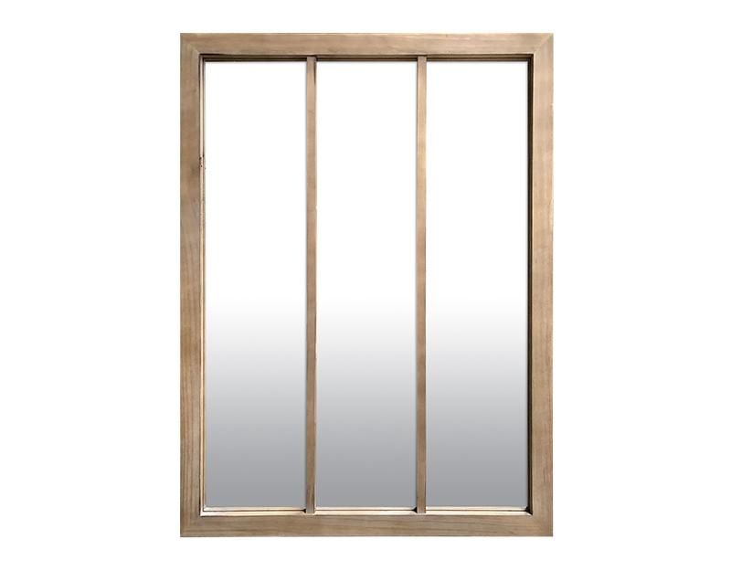 Photo n°1 du produit Miroir fenêtre 3 bandes en bois 85 x 113 cm-GP491CT113-0
