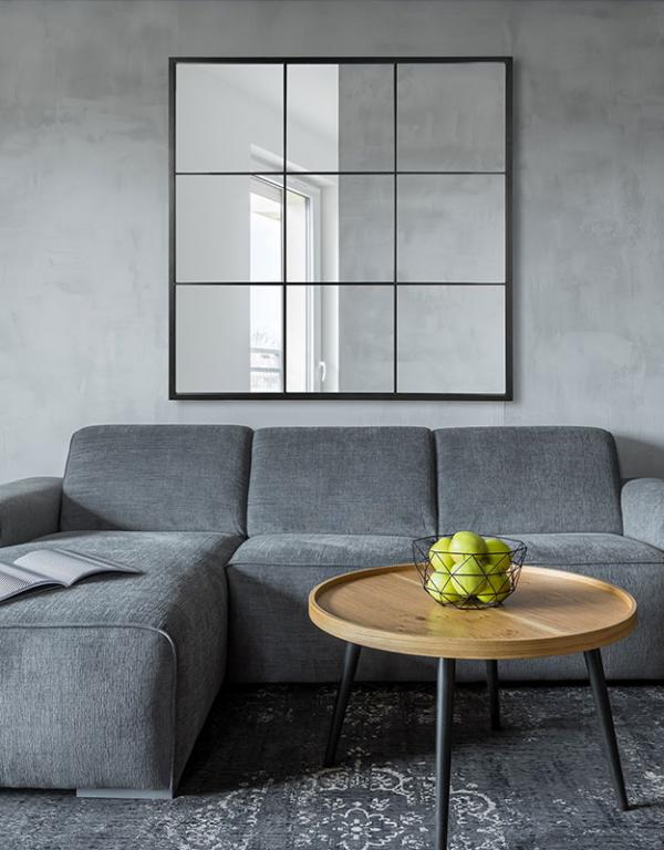 Photo n°2 du produit Miroir fenêtre 9 vues noir 100x100cm-GP994NC100-0