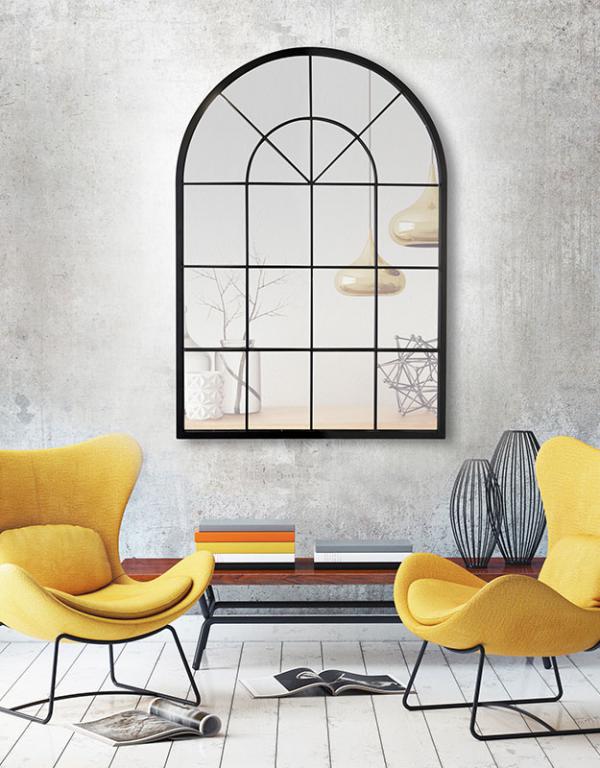 Photo n°2 du produit Miroir fenêtre arquée 93x135cm-GP425T135-HB
