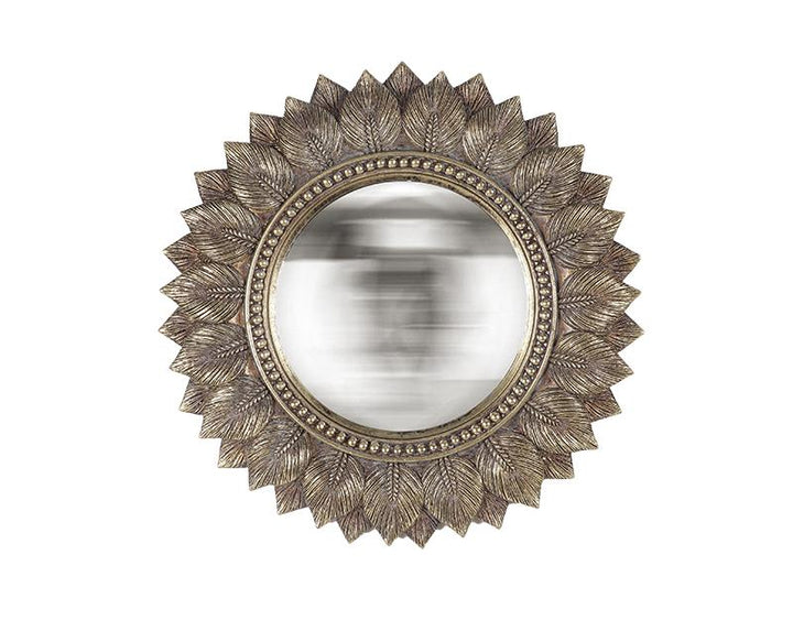 Photo n°1 du produit Miroir feuilles convexe doré 24.3cm-GR751C24-0