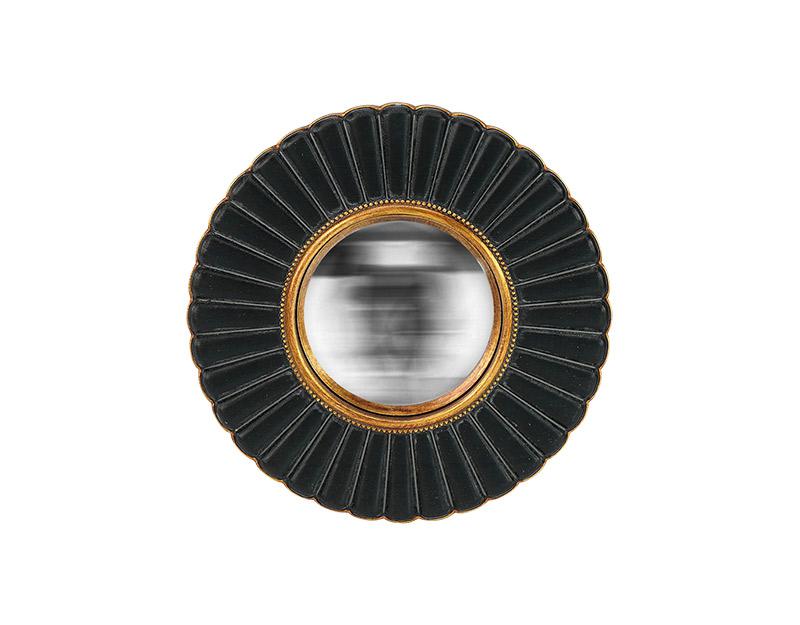 Photo n°1 du produit Miroir fleur convexe noir et doré 20cm-GR710C20-0