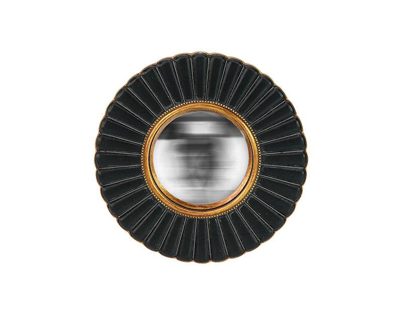 Photo n°1 du produit Miroir fleur convexe noir et doré 20cm-GR710C20-0