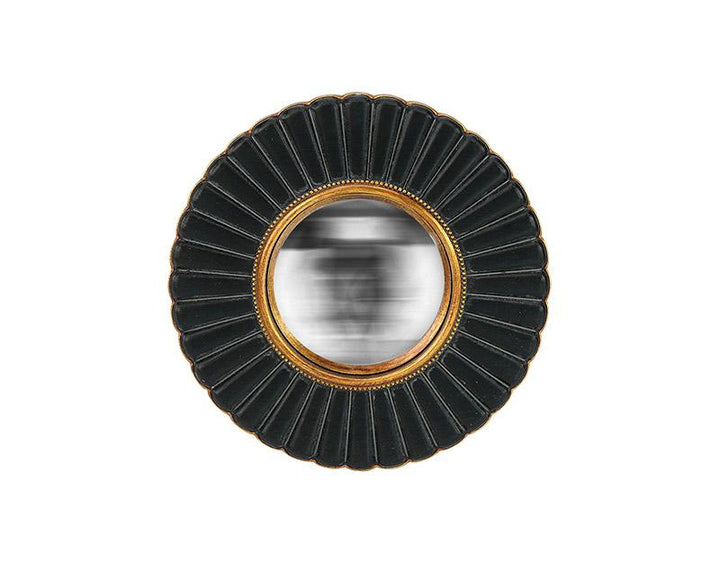 Photo n°1 du produit Miroir fleur convexe noir et doré 20cm-GR710C20-0