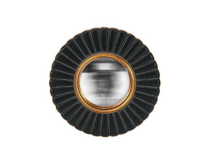 Photo n°1 du produit Miroir fleur convexe noir et doré 20cm-GR710C20-0