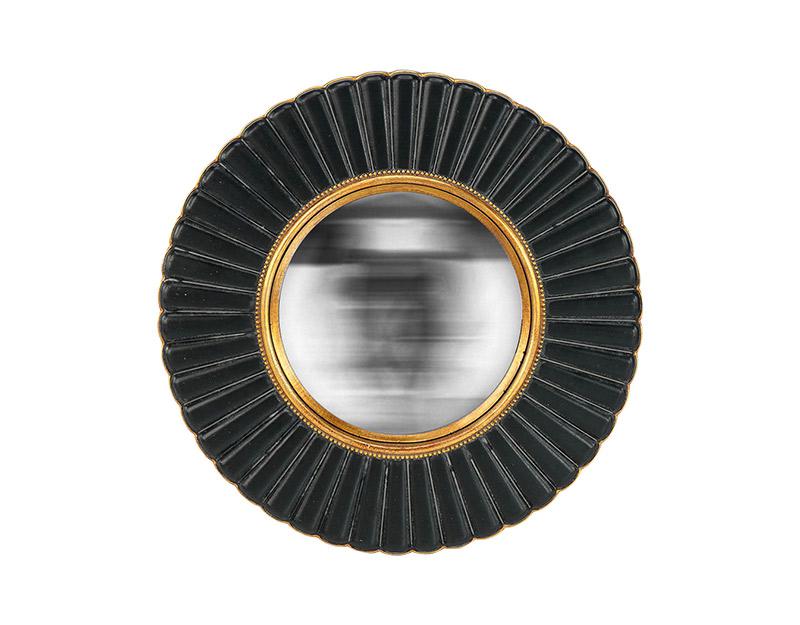 Photo n°1 du produit Miroir fleur convexe noir et doré 26cm-GR710C26-0