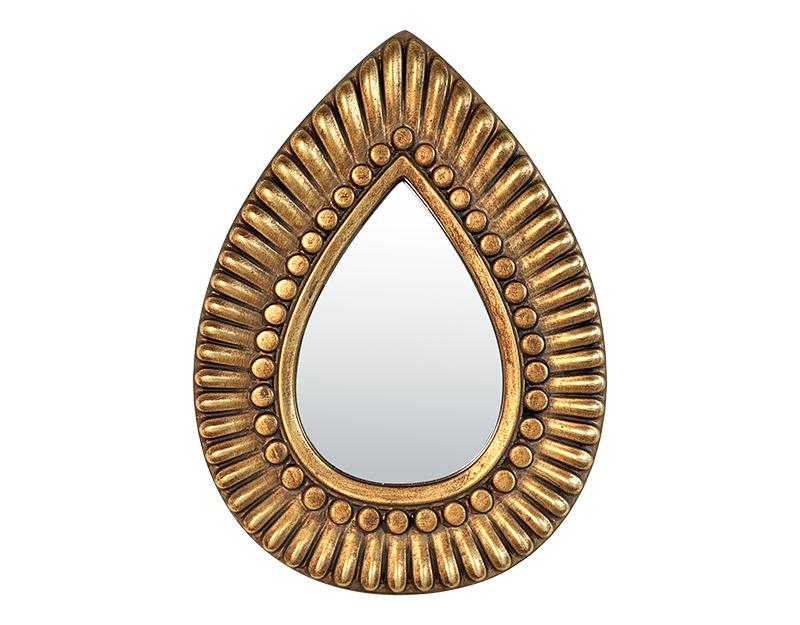 Photo n°1 du produit Miroir goutte doré motifs 19,7x27cm-GP244T27-0