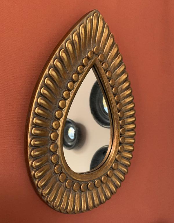 Photo n°3 du produit Miroir goutte doré motifs 19,7x27cm-GP244T27-0