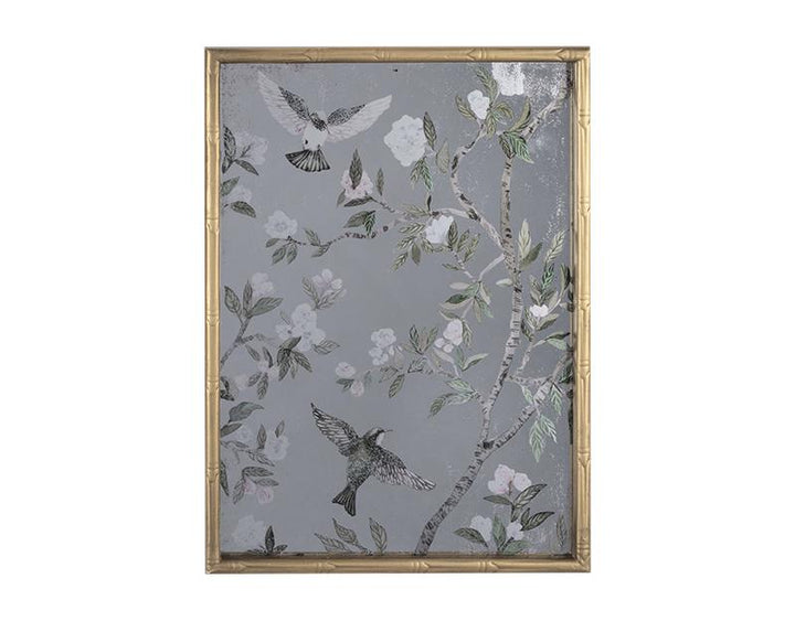 Photo n°1 du produit Miroir imprimé chinoiserie 35x48cm-GP269T48-0