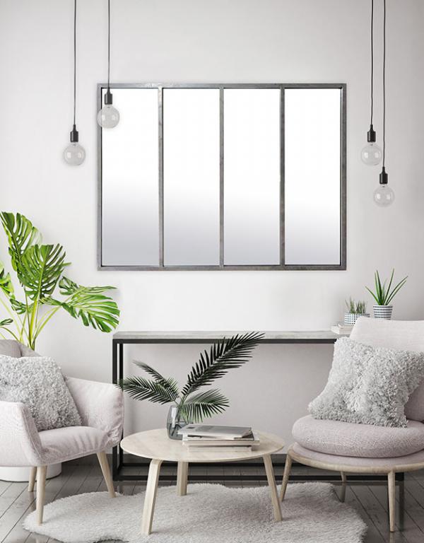 Photo n°2 du produit Miroir industriel 4 bandes zinc 90x120cm-GP416ZT120-0