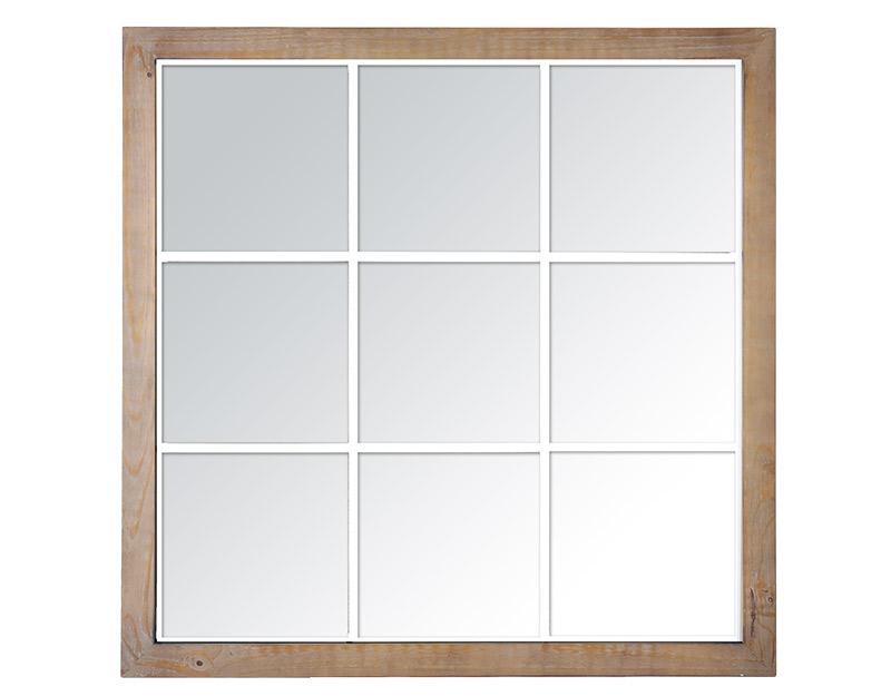 Photo n°1 du produit Miroir industriel carré effet fenêtre 9 vues 100x100cm-GP894BC100-0