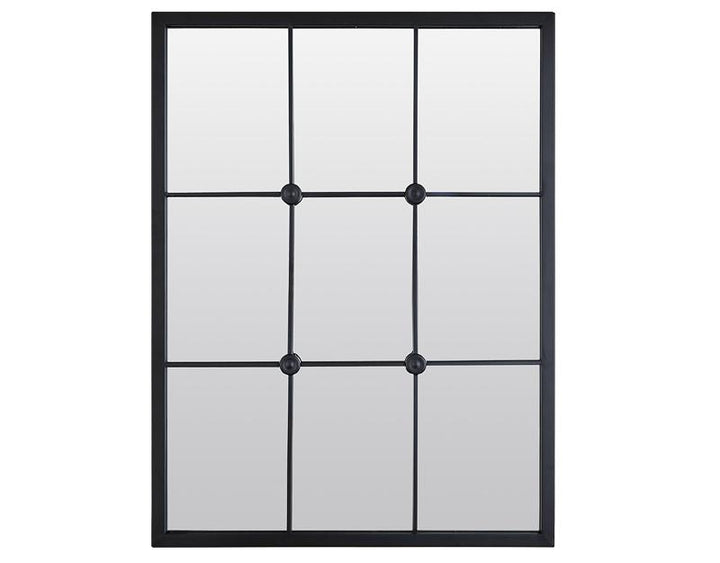 Photo n°1 du produit Miroir industriel noir avec cabochons 80x60cm-GP230T80-0