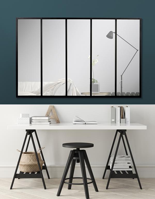 Photo n°2 du produit Miroir industriel rectangle 137x90cm-GP597NT137-0