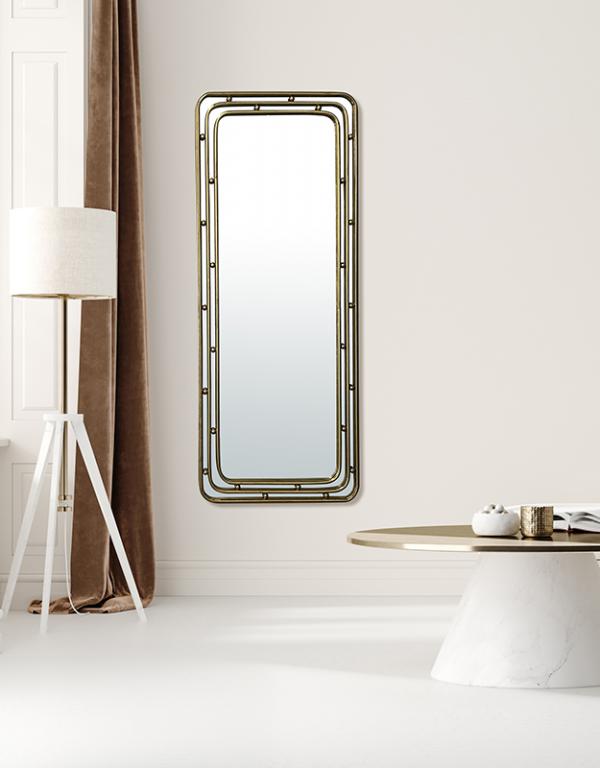 Photo n°2 du produit Miroir métal doré arrondi 50x120cm-GP240T120-0