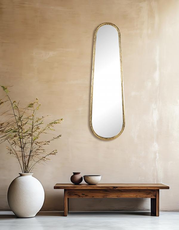 Photo n°2 du produit Miroir métal doré long 30x100cm-GP256T100-0