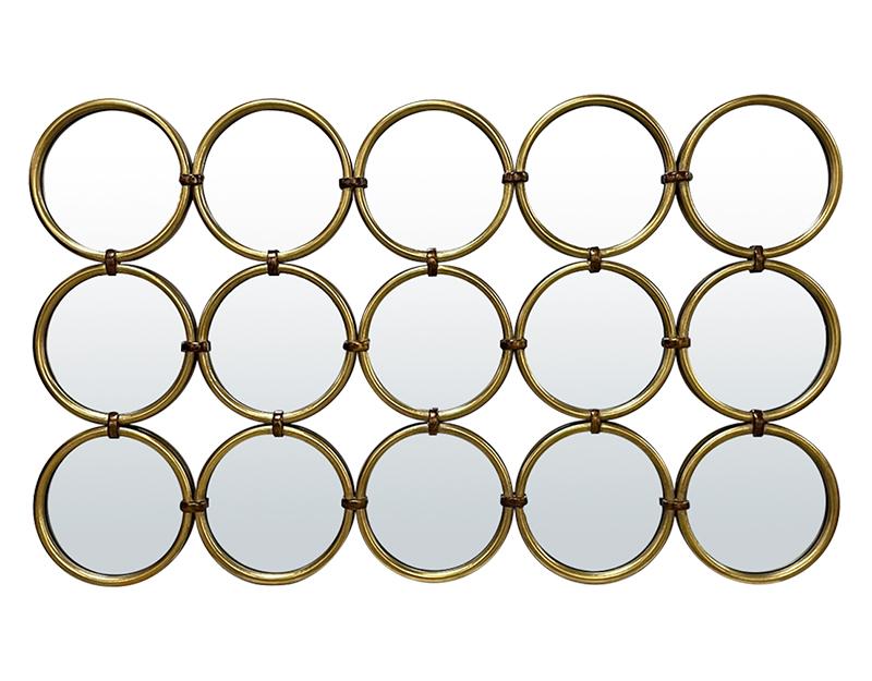 Photo n°1 du produit Miroir métal doré multi ronds 120x71.5cm-GP733T120-0