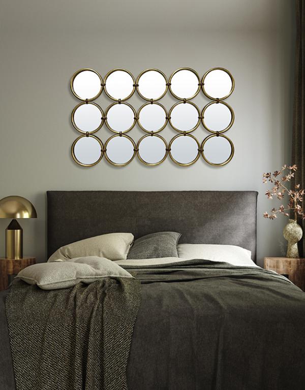 Photo n°2 du produit Miroir métal doré multi ronds 120x71.5cm-GP733T120-0