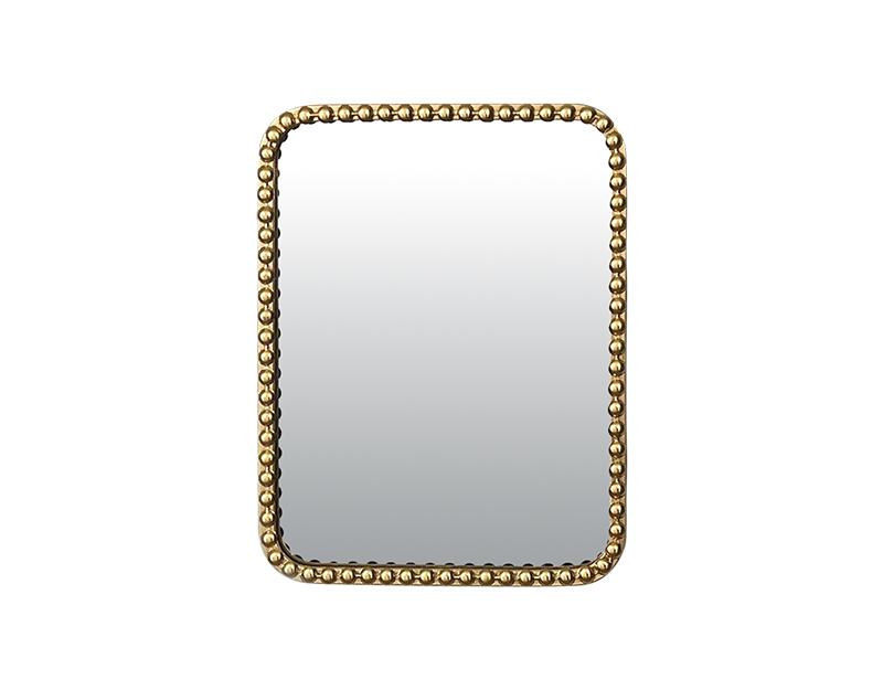 Photo n°1 du produit Miroir métal doré rectangulaire perles 35x45cm-GP252T45-0
