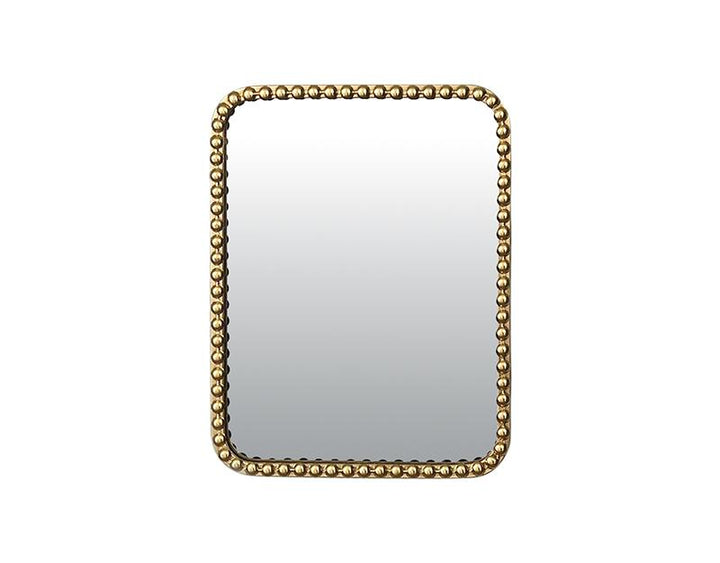 Photo n°1 du produit Miroir métal doré rectangulaire perles 35x45cm-GP252T45-0