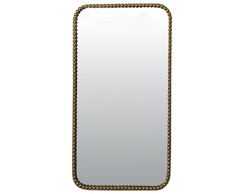 Photo n°1 du produit Miroir métal doré rectangulaire perles 50x90cm-GP252T90-0