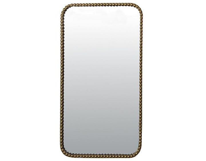 Photo n°1 du produit Miroir métal doré rectangulaire perles 50x90cm-GP252T90-0