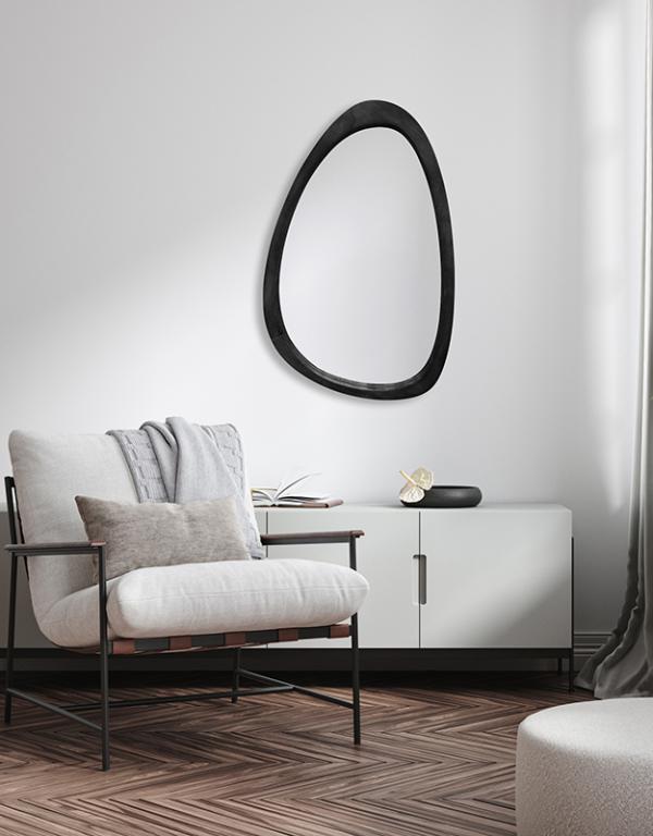 Photo n°2 du produit Miroir organique bois noir 40x60cm-GP238NT60-0