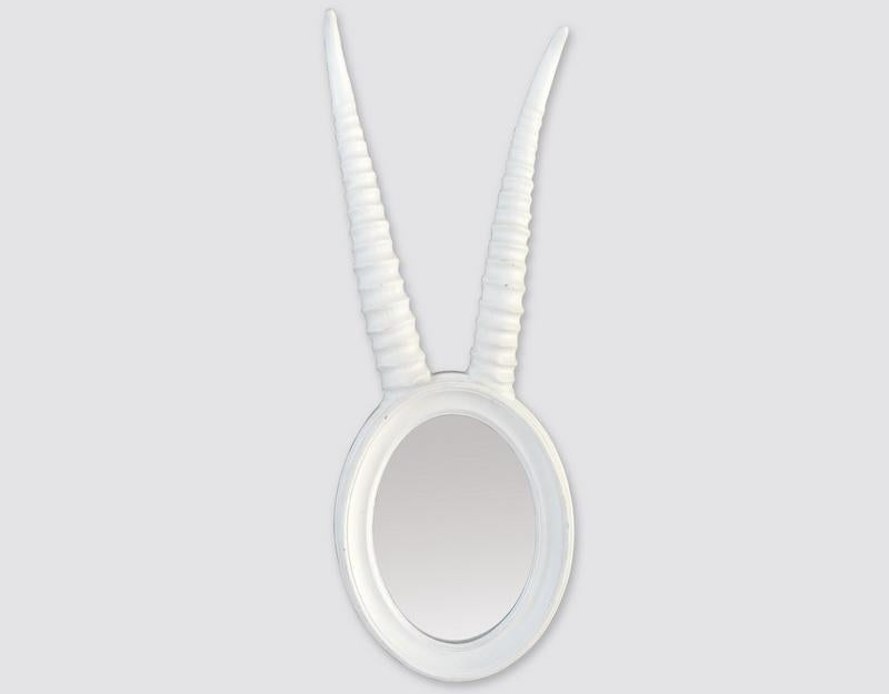Photo n°1 du produit Miroir ovale cornes gazelle blanc 17x48cm-GO549GT00-0