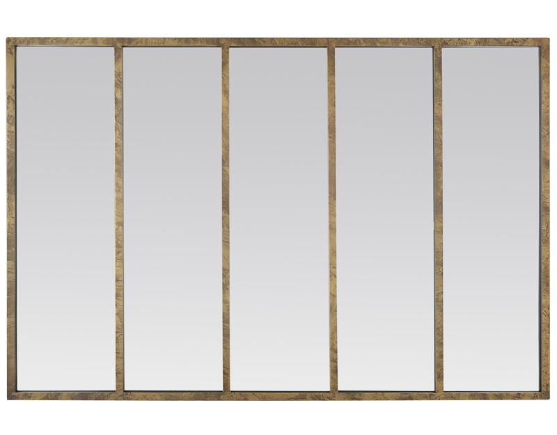 Photo n°1 du produit Miroir rectangle 5 bandes industriel en métal doré 137x90cm-GP597OT137-0