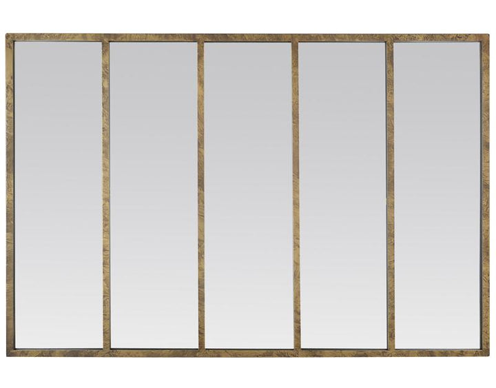 Photo n°1 du produit Miroir rectangle 5 bandes industriel en métal doré 137x90cm-GP597OT137-0