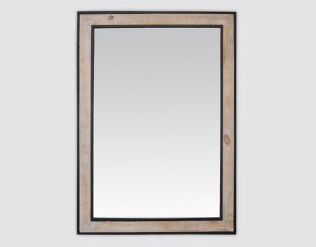 Photo n°1 du produit Miroir rectangle en bois et métal 73x103cm-GP620T170-0