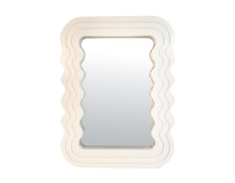 Photo n°1 du produit Miroir rectangulaire ondulé blanc 29,5x40cm-GP451T40-0