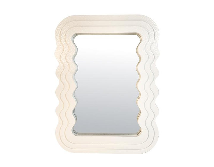 Photo n°1 du produit Miroir rectangulaire ondulé blanc 29,5x40cm-GP451T40-0