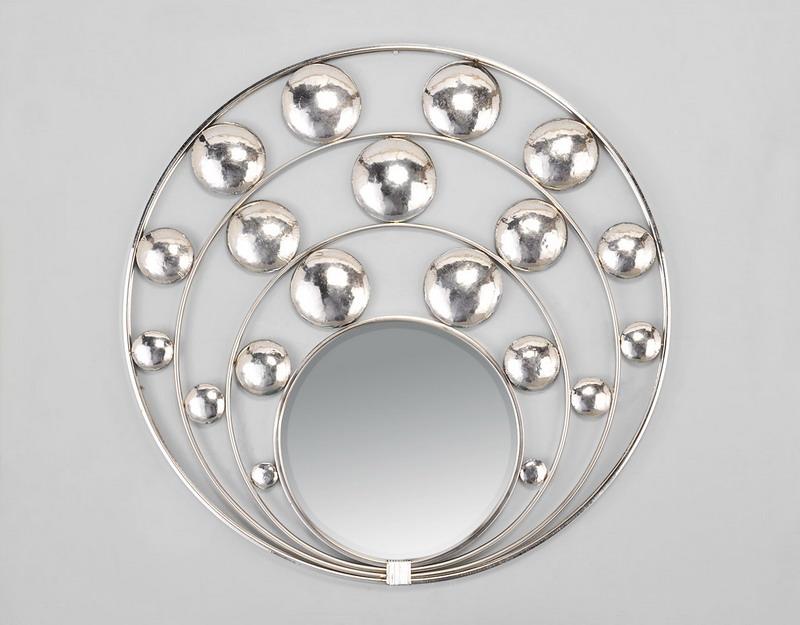 Photo n°1 du produit Miroir rond asymétrique métal argenté 89x89cm-GR110C00-0