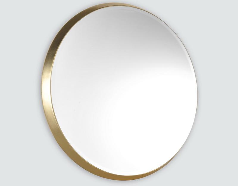 Photo n°1 du produit Miroir rond à bords épais doré 54x54x4cm-GR290C54-0