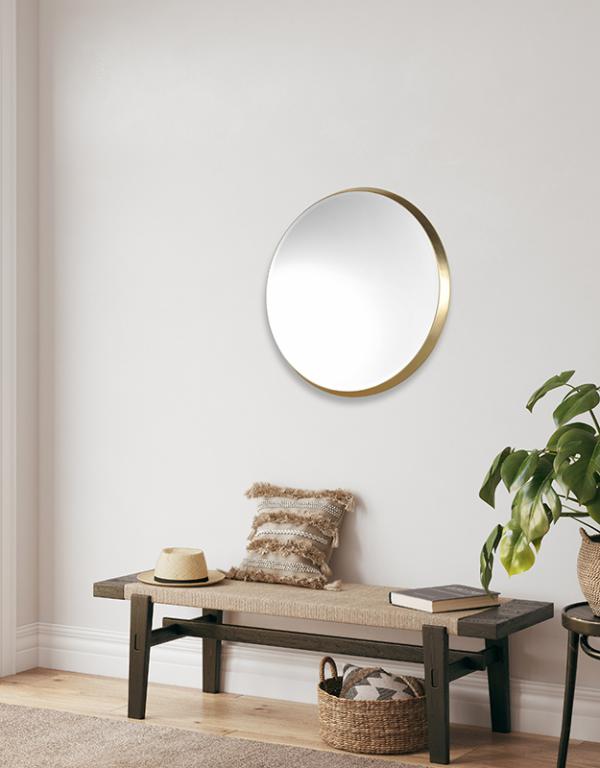 Photo n°2 du produit Miroir rond à bords épais doré 54x54x4cm-GR290C54-0