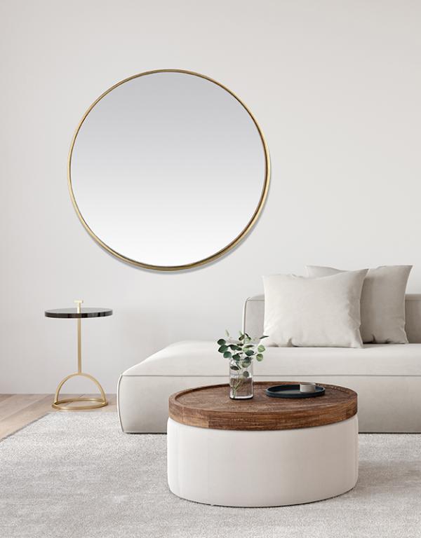 Photo n°2 du produit Miroir rond contours fins 80x80cm-GR419C80-0