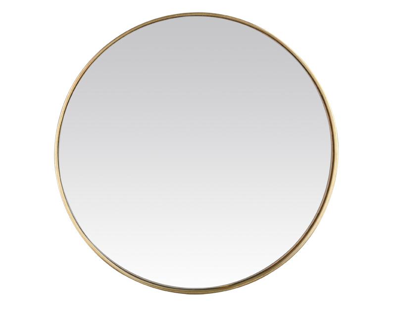 Photo n°1 du produit Miroir rond contours fins en métal doré 50x50cm-GR419C50-0