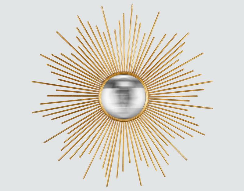 Photo n°1 du produit Miroir rond convexe soleil métal 93x93cm-GR138CC93-0